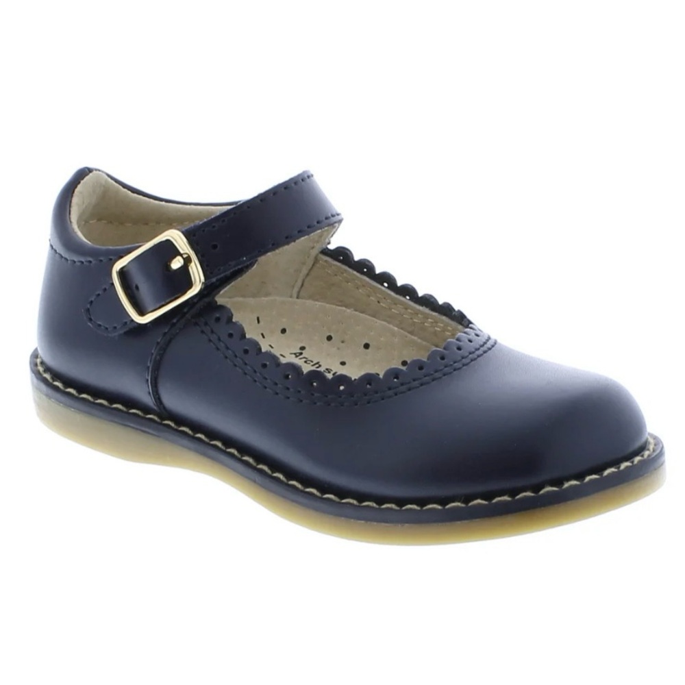 Footmates Allie Mary Jane Navy Dress Shoes